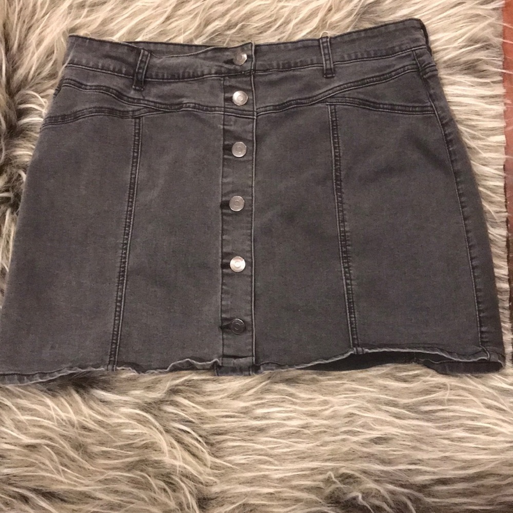 Black Denim Skirt